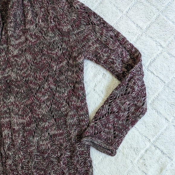Garnet Hill Wool Blend Knit Duster Cardigan Women’s Small Purple Long Sleeve - Picture 5 of 5